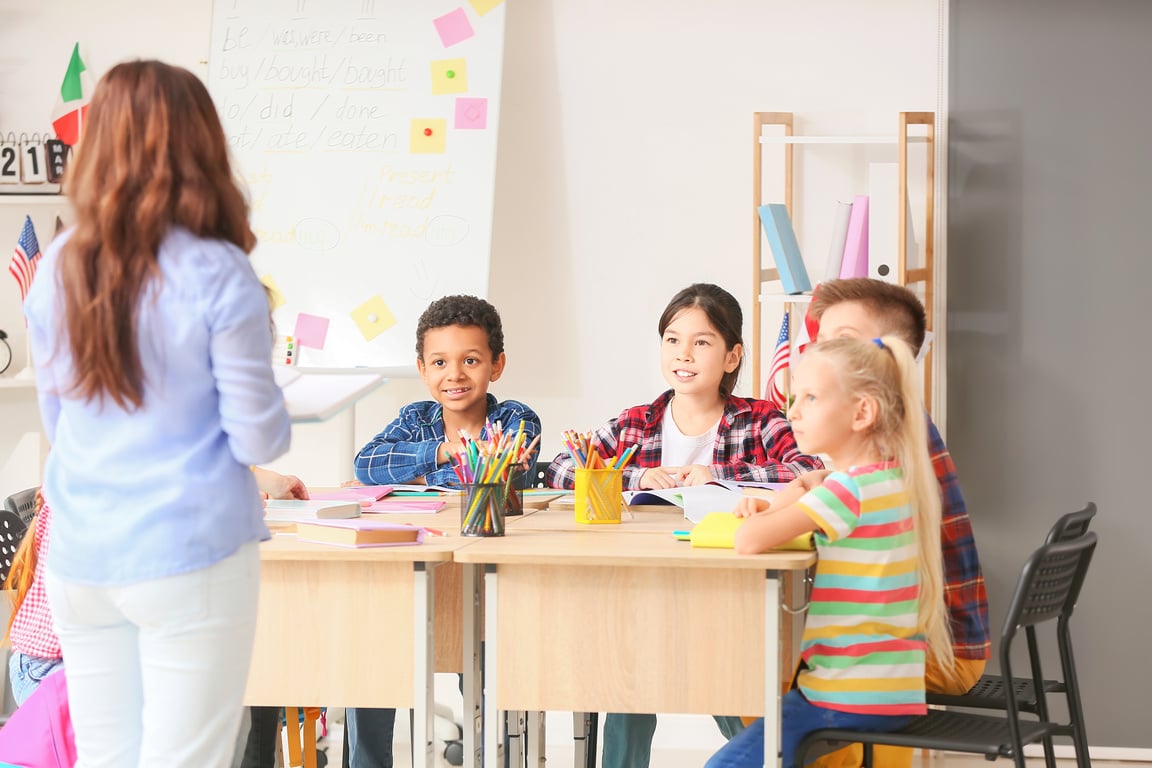 Little Children during Lesson at Language School